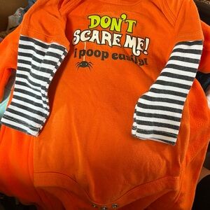 Orange Halloween Baby Onesie